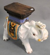 MAJOLICA/EARTHENWARE ELEPHANT