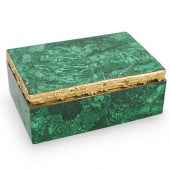MALACHITE AND GILT BRASS TRINK