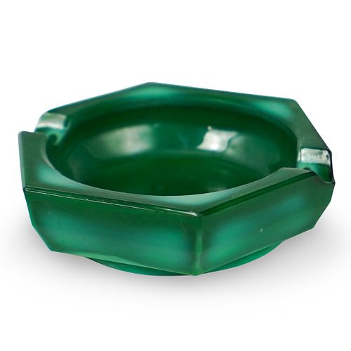 MALACHITE GLASS ASHTRAYDESCRIPTION: