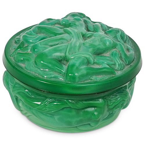 MALACHITE GLASS NYMPHS LIDDED