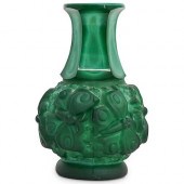 MALACHITE GLASS SMALL VASEDESC