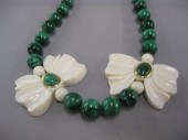 Malacite Bead Necklacewith gol