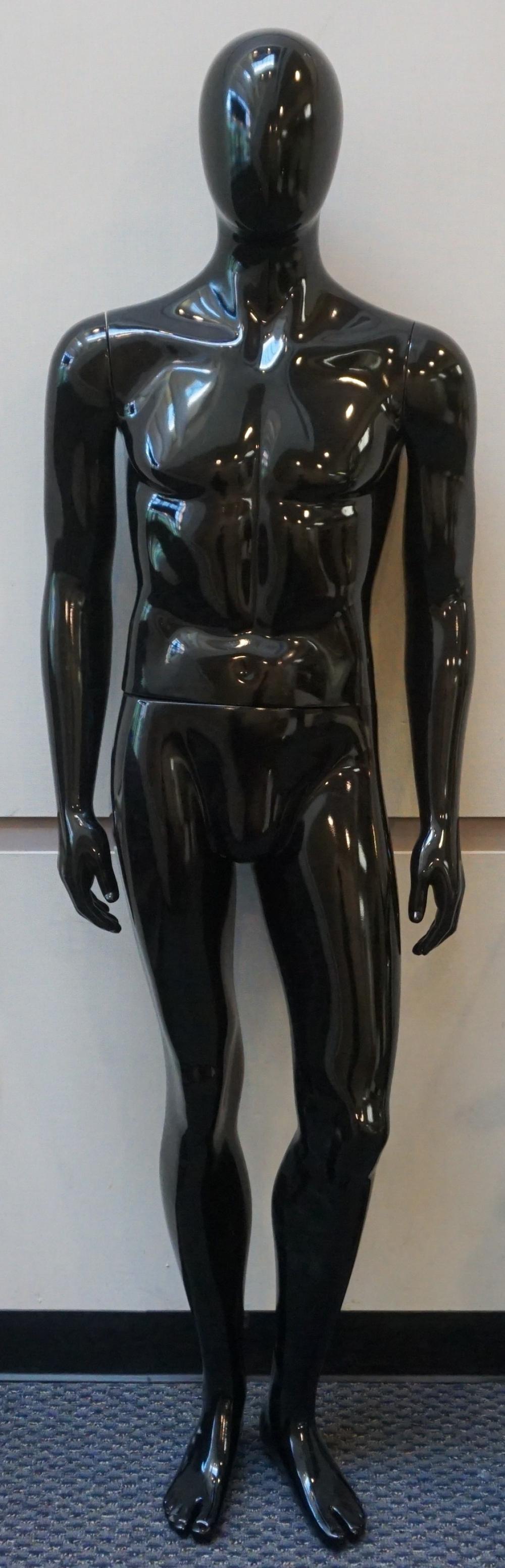 MALE BLACK RESIN MANNEQUIN, H: 72