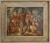 MALE NUDE GROUP PLAYING INSTRU
