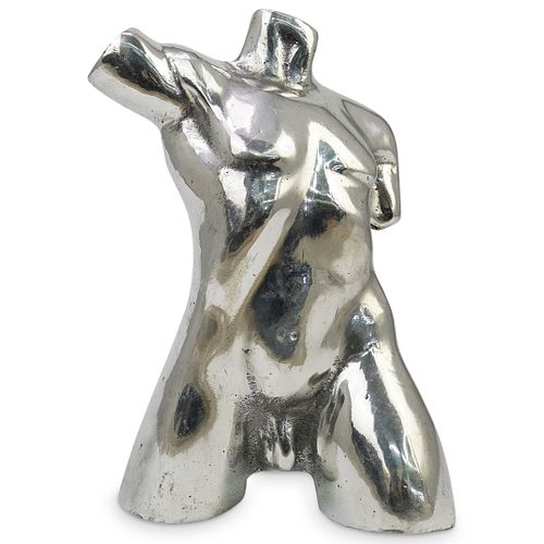 MALE NUDE TORSO ALUMINUM TABLE