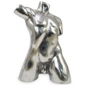 MALE NUDE TORSO ALUMINUM TABLE