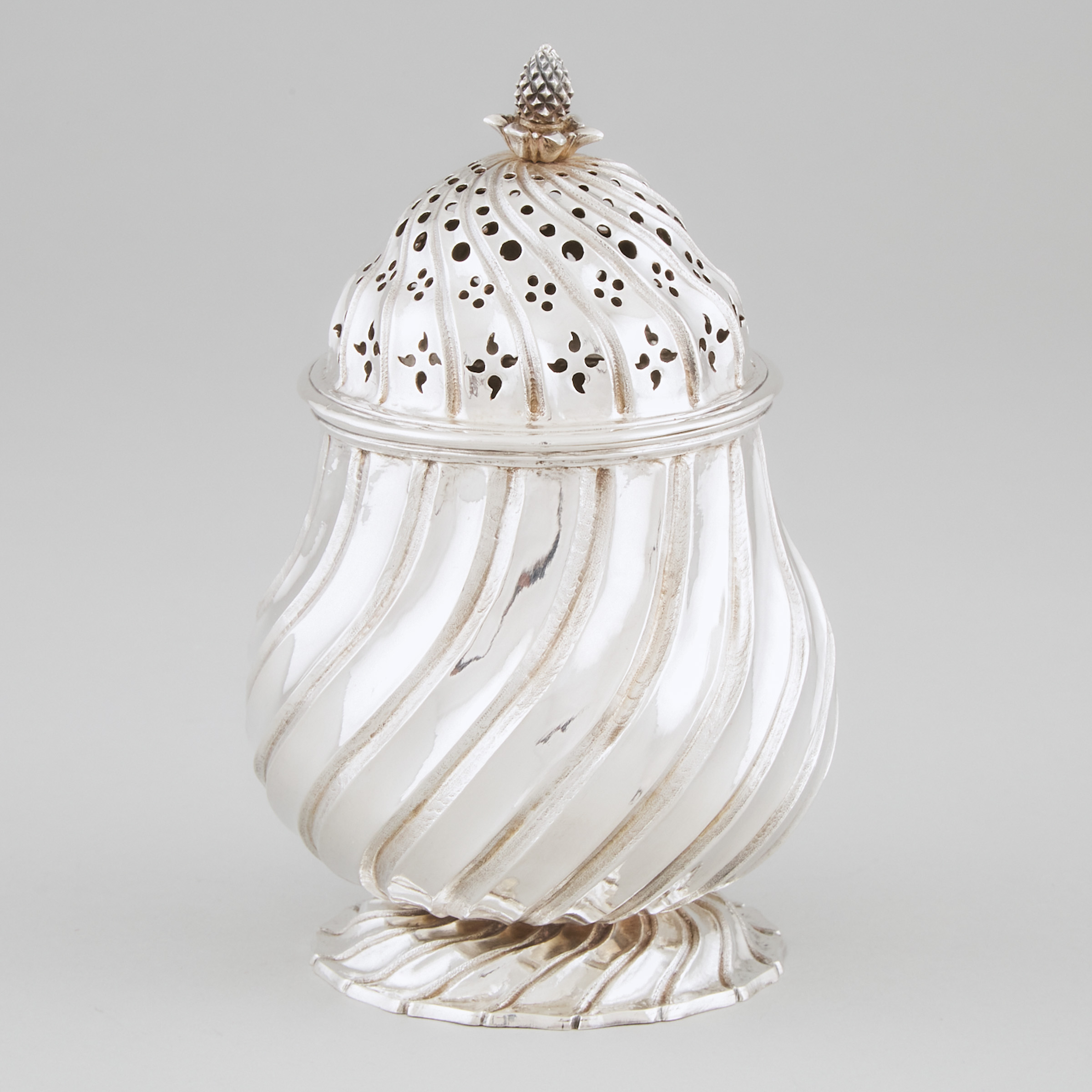 Maltese Silver Wrythen Fluted Sugar