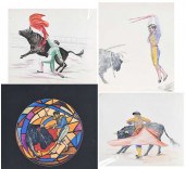 MALVINA HOFFMAN FOUR WATERCOLO
