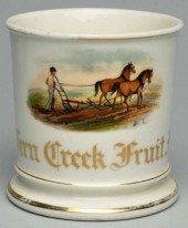 Man with Plow Shaving Mug. <br