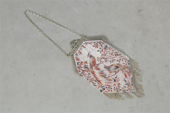 MANDALIAN MESH PEAFOWL HANDBAG.