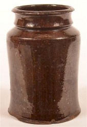MANGANESE GLAZED REDWARE CANNI