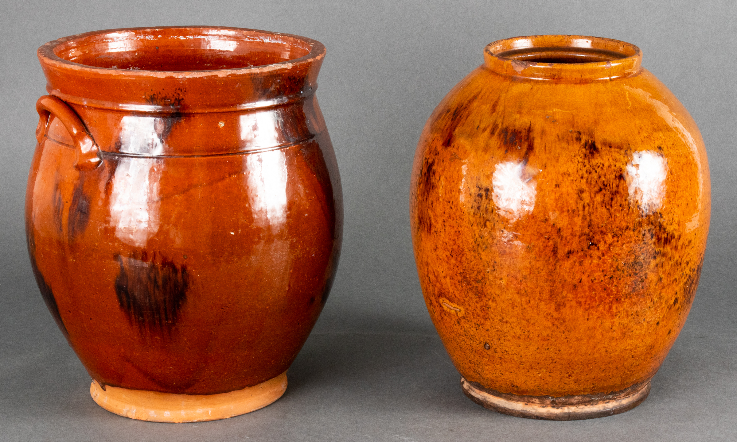 MANGANESE GLAZED STONEWARE VESSELS,
