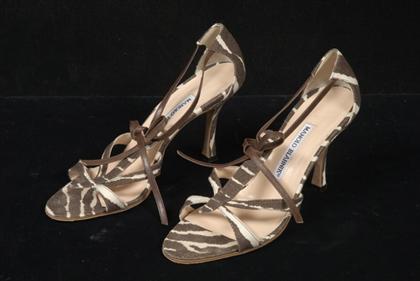Manolo Blahnik animal print linen