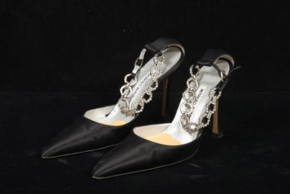 Manolo Blahnik black silk and
