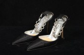 Manolo Blahnik black silk and