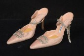 Manolo Blahnik pink velvet and