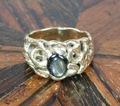 MAN'S BLACK STAR SAPPHIRE AND
