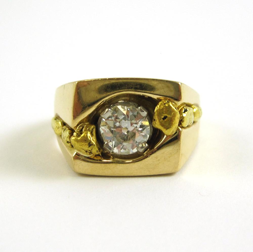 MAN'S DIAMOND AND FOURTEEN KARAT