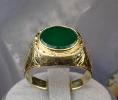 MAN'S GREEN CHALCEDONY AND GOL