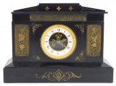 MANTEL CLOCK, BLACK SLATE WITH