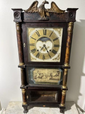 MANTLE CLOCK, DECORATED, EAGLE