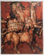 MANUEL VELASCO CUBIST BULL FIG