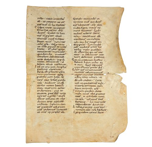 MANUSCRIPT PAGE ON VELLUM CIRCA 900