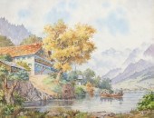 MANZ WATERCOLOR PAINTING, SWIS