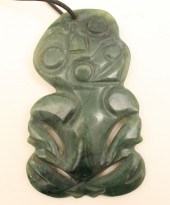 MAORI CARVED JADE HEI-TIKI MAO