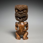 MAORI PEOPLES, CARVED WOOD TIK