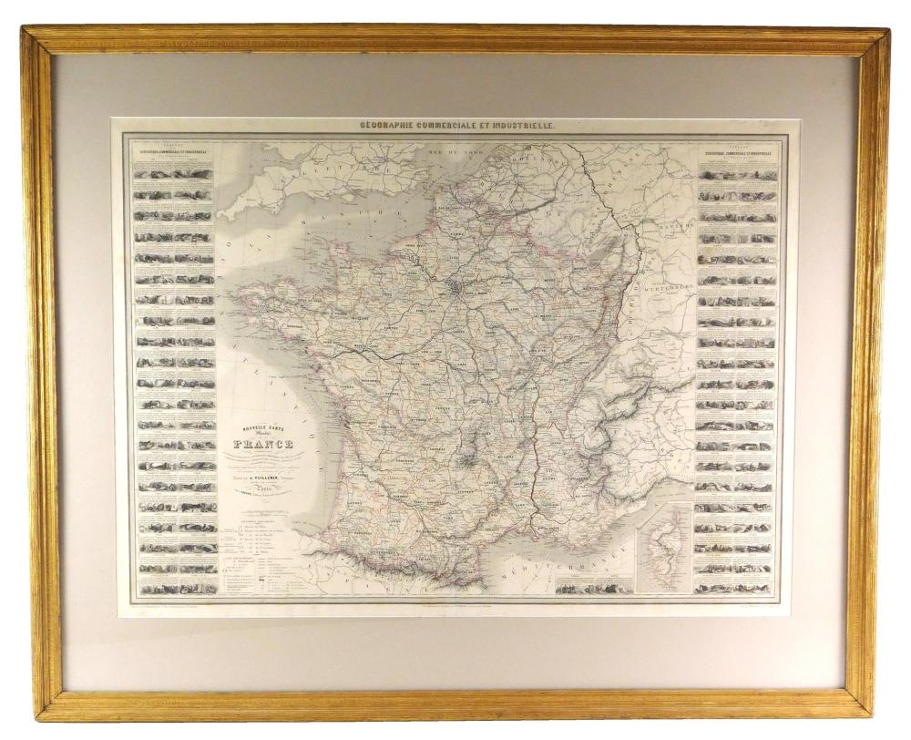 MAP: 19TH C. INDUSTRIAL MAP OF
