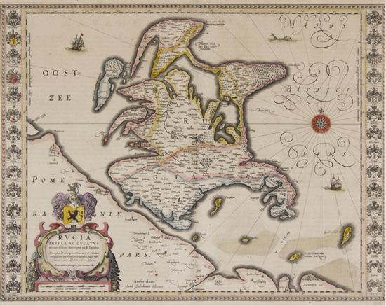 (MAP) BLAEU WILLEM Rugia Insula