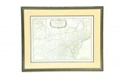 MAP.  Handcolored engraved map