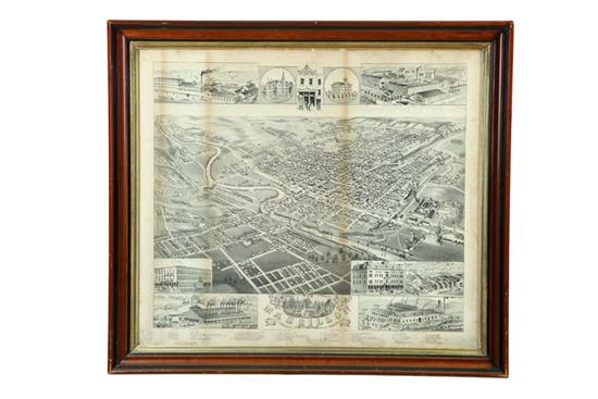 MAP.  Lithograph on paper  Madison