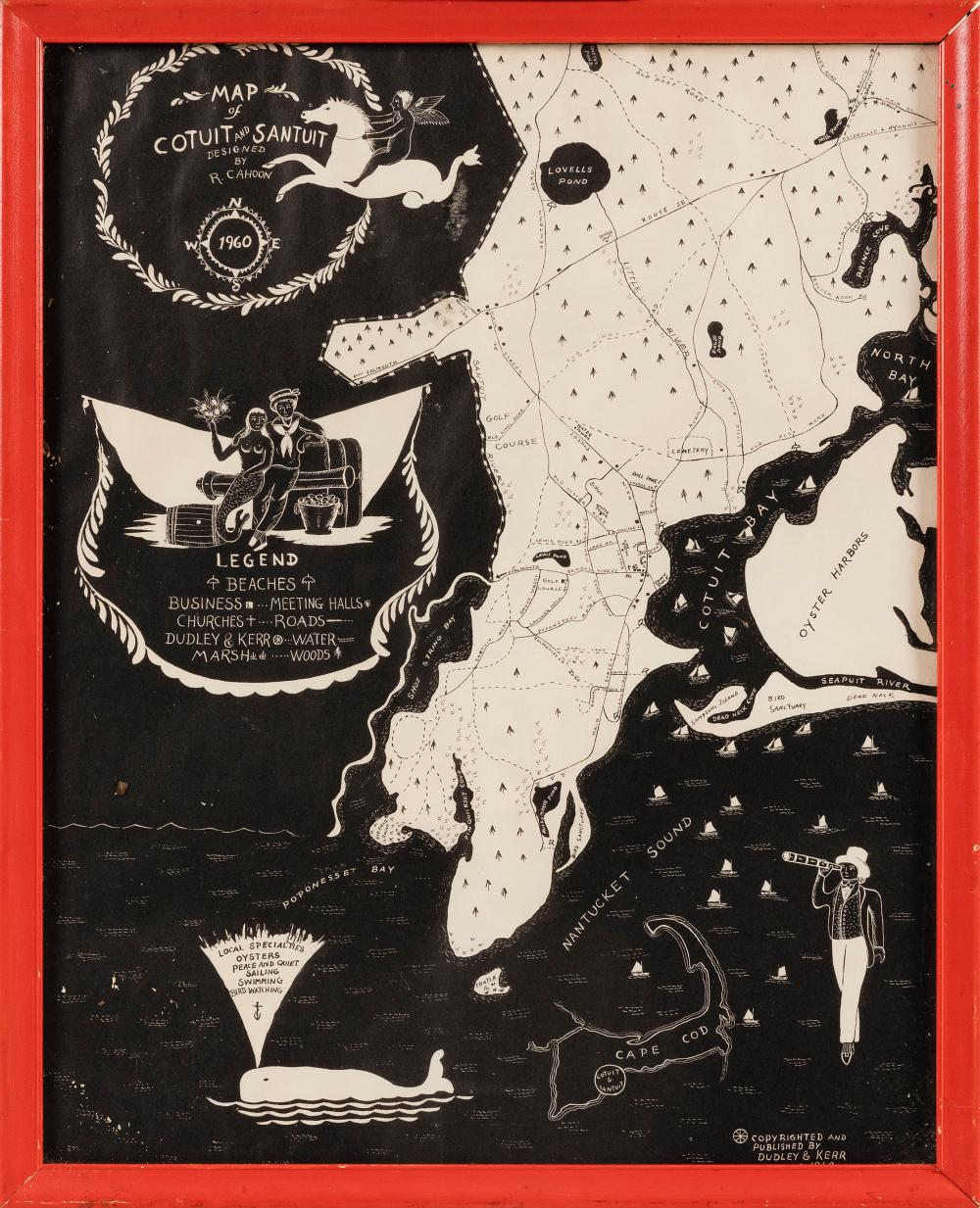 "MAP OF COTUIT AND SANTUIT DESIGNED