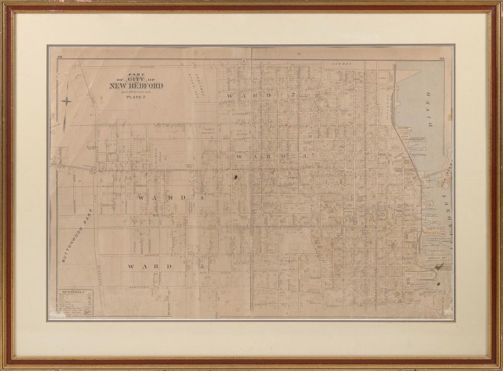 MAP OF NEW BEDFORD, MASSACHUSETTS