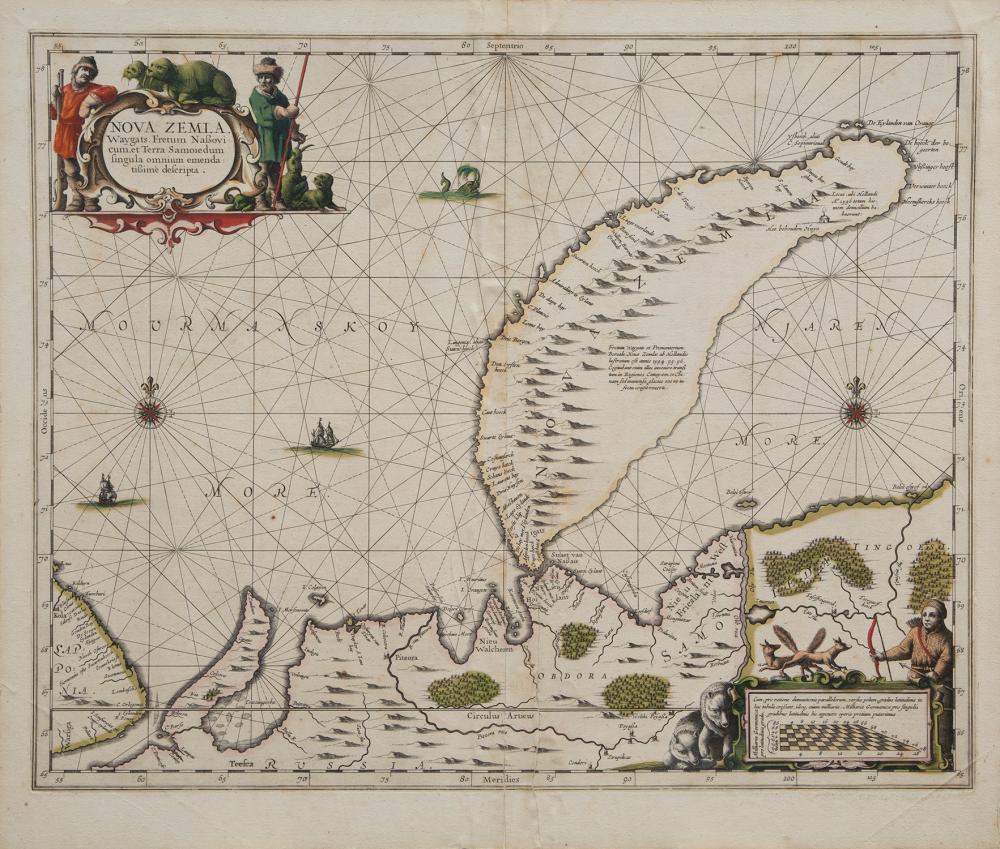 MAP OF NOVA ZEMLAAntique Map of
