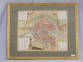 MAP OF PARIS, 1643, SEPTIEME P