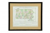 MAP OF PENNSYLVANIA.  Handcolo