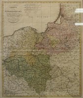 MAP OF PRUSSIA, HAND-COLORED E