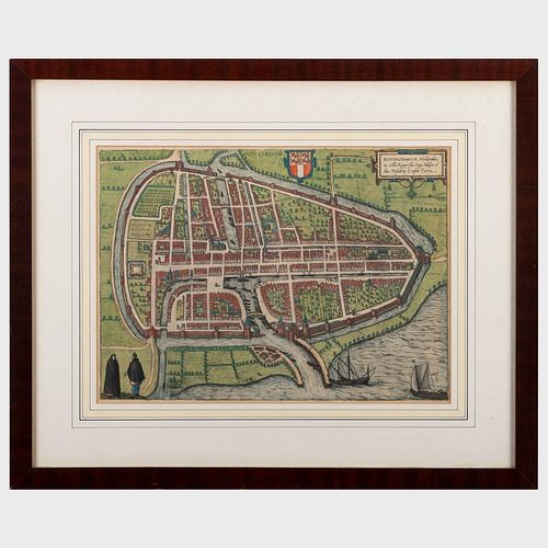 MAP OF ROTTERDAMEngraved map with