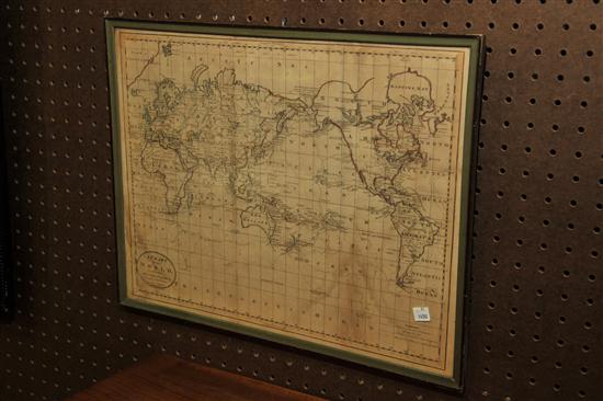 MAP OF THE WORLD. Partially colored
