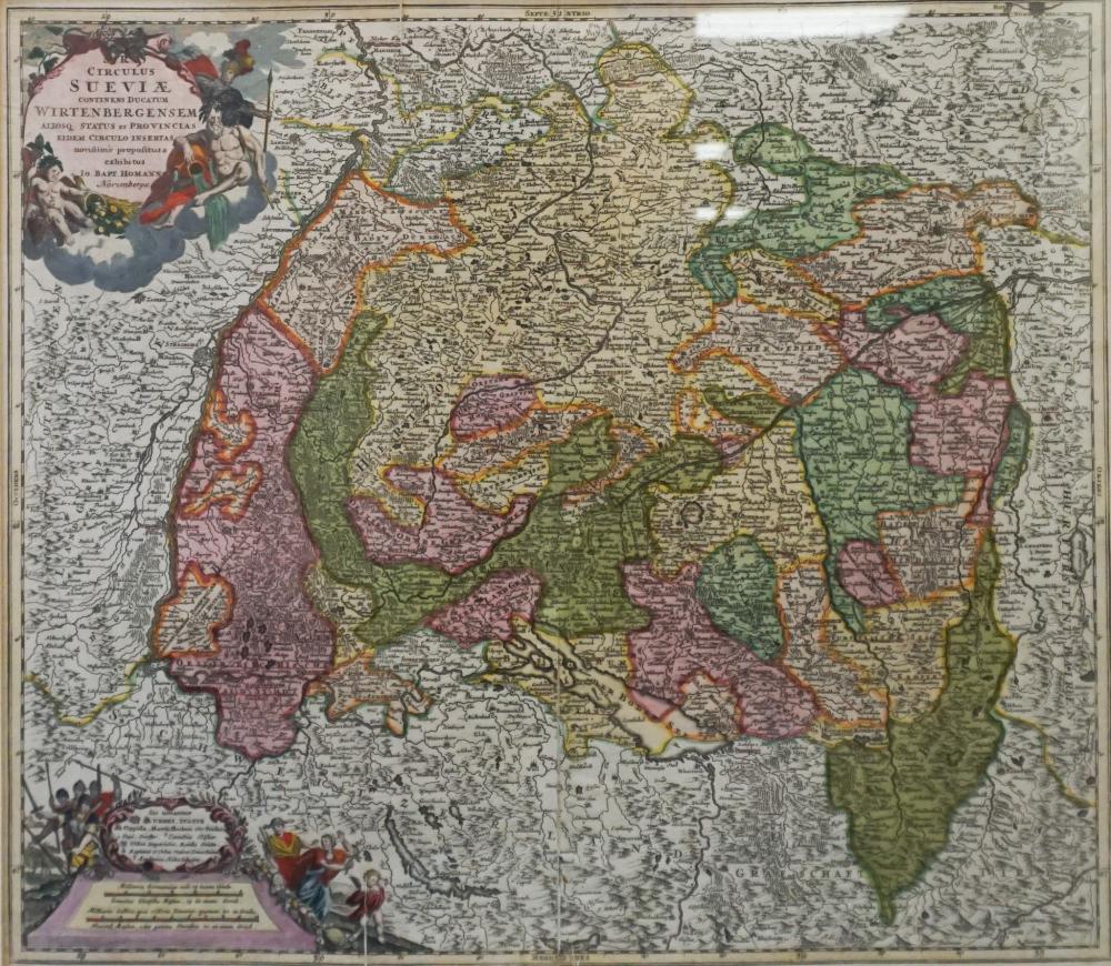 MAP OF WURTTEMBERG, GERMANY,