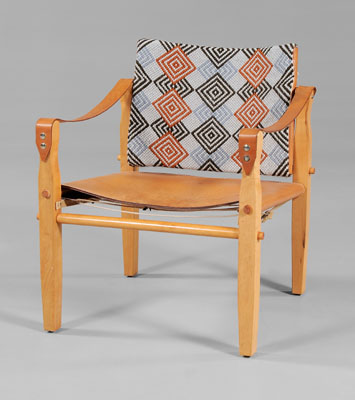 Maple and Leather Armchair, 20th