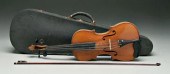 Maple and spruce violin, bow:
