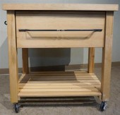 MAPLE BUTCHER BLOCK CART, HEIG