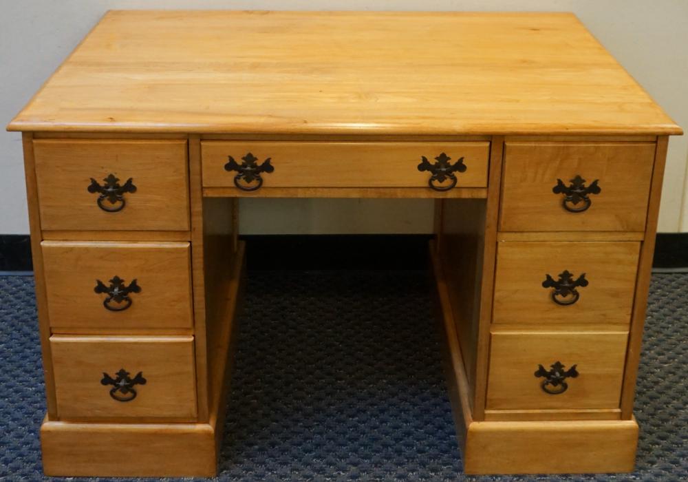 MAPLE DOUBLE PEDESTAL DESK 29 X