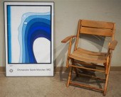 MAPLE FOLDING CHAIR AND A 1972