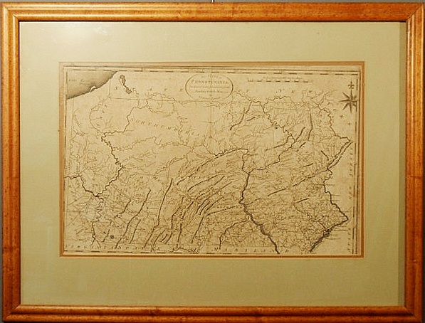 Maple framed and matted early map