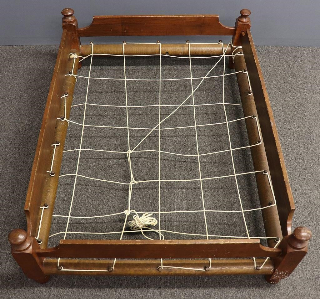 Maple hired man's rope bed or